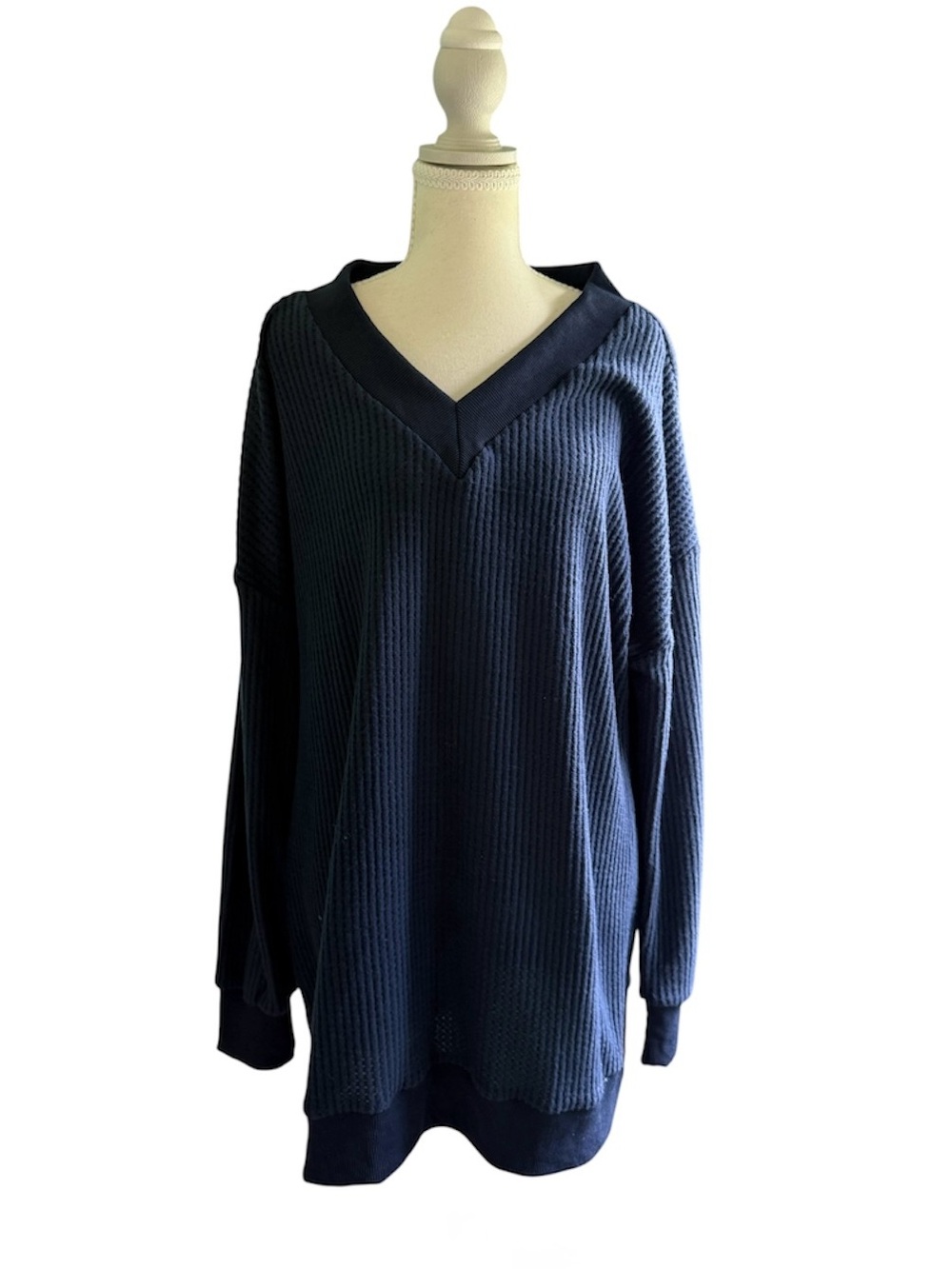 Fantaslook Women's Navy V-Neck Tunic XL, NWT